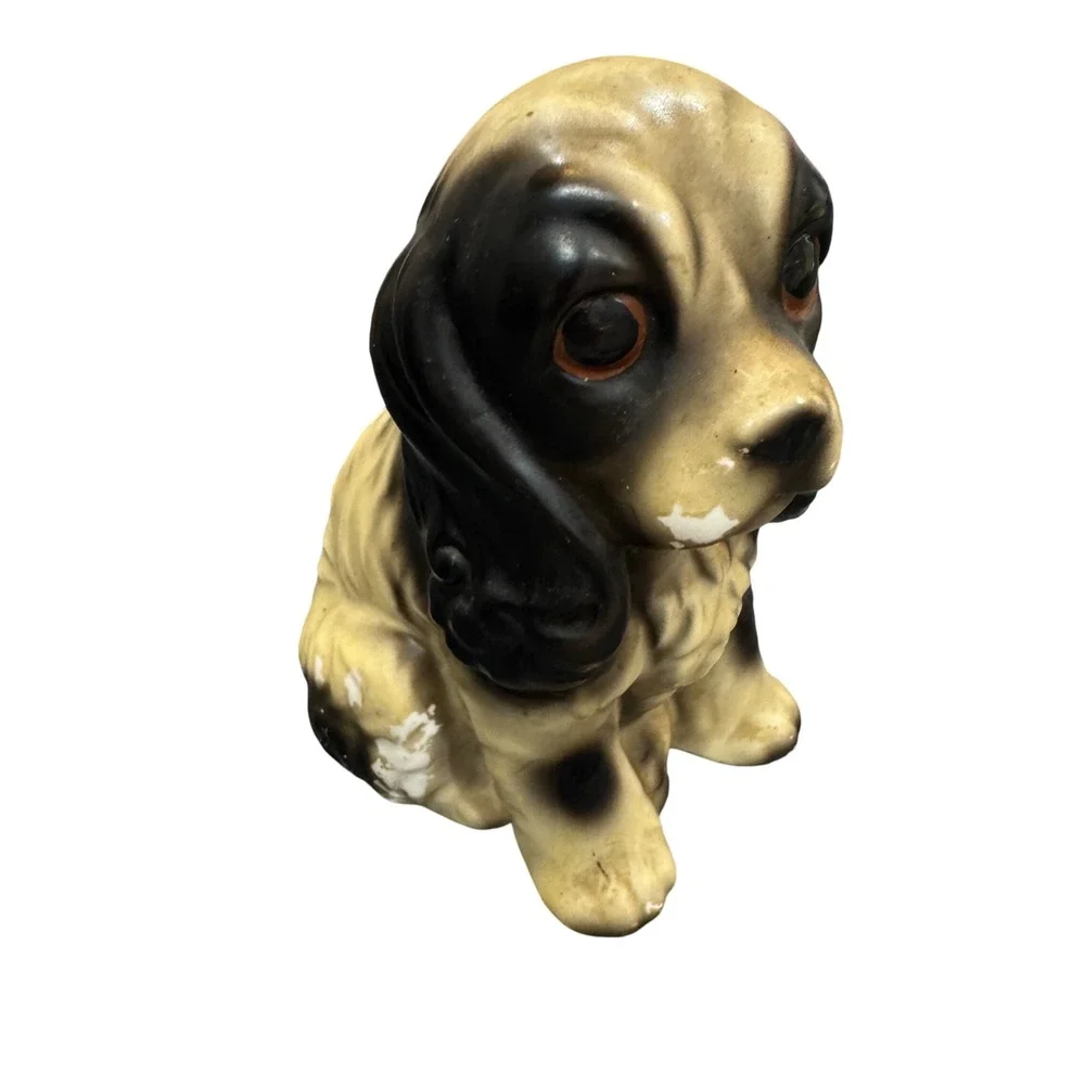Vintage Japanese Cocker Spaniel Ceramic‎ Puppy Dog Tan Black Mid Century 6